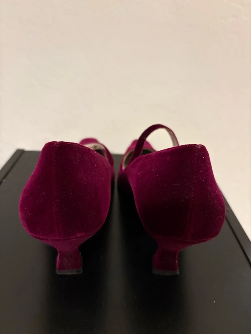 Anne Klein Wine Velvet Mary Jane Heels - Picture 3 of 7